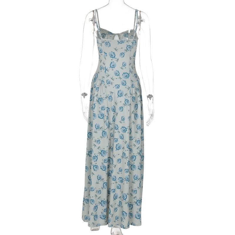 Sweetheart neck flower print cami maxi dress