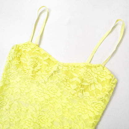 Sweetheart neck see through lace cami maxi dress