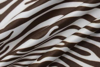 Zebra Print Criss Cross Back Cowl Neck Mermaid Maxi Dress