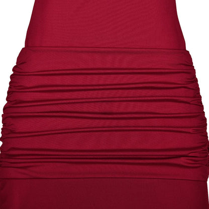 Long sleeve crewneck ruched cross front maxi dress