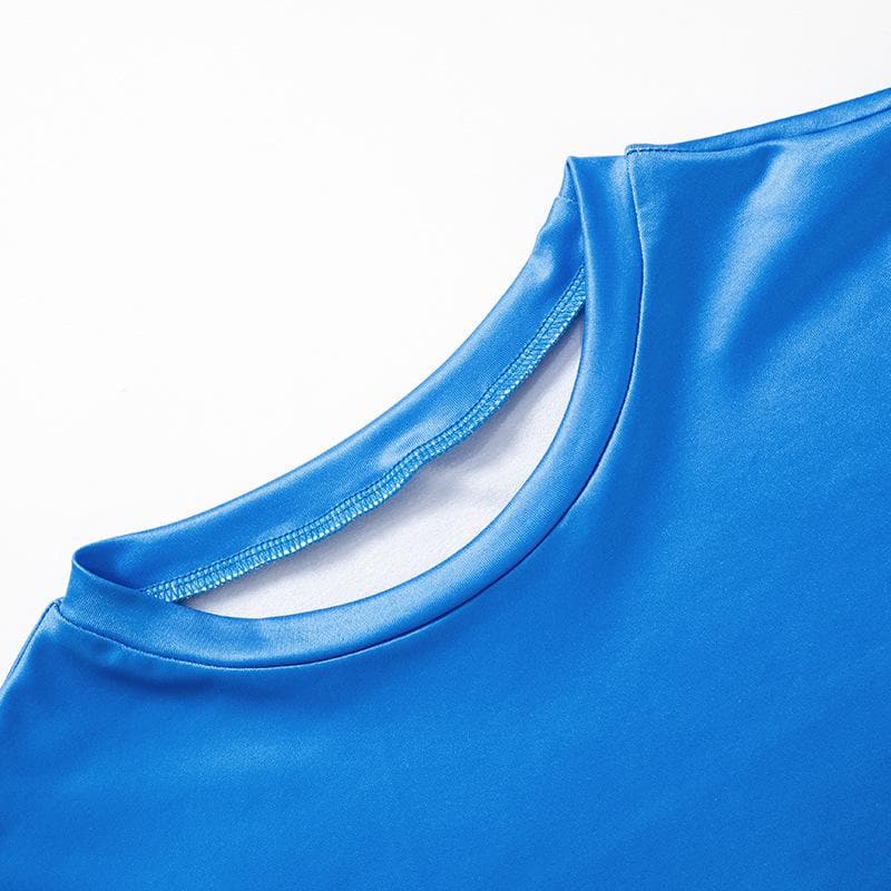 Gradient long sleeve contrast crewneck top