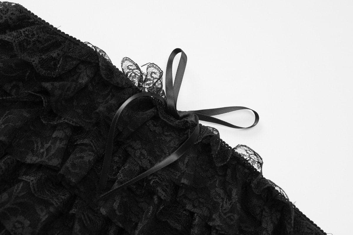 Lace ruffle bowknot tube romper