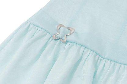 Halter metal butterfly patchwork zip-up cami mini dress