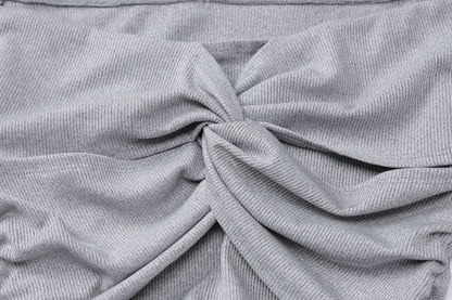 Long sleeve off shoulder ruched maxi dress