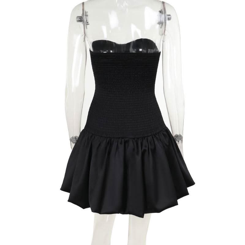 Sweetheart neck backless solid tube mini dress