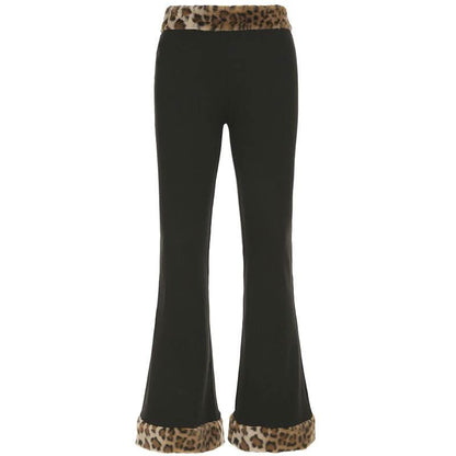 Leopard print fluffy low rise pant