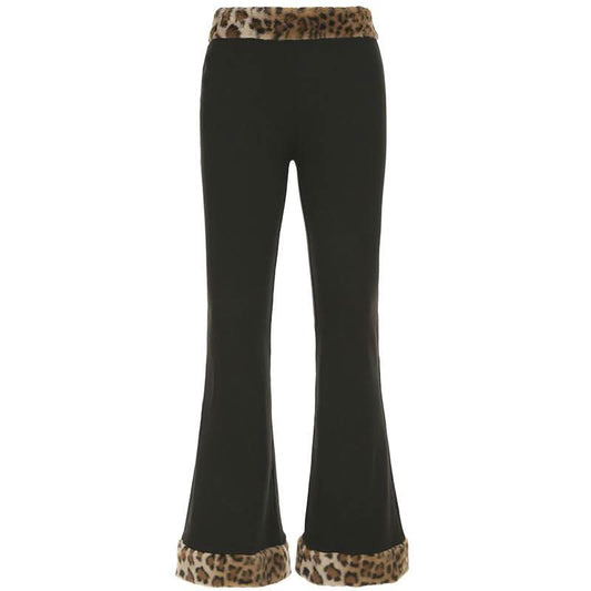Leopard print fluffy low rise pant