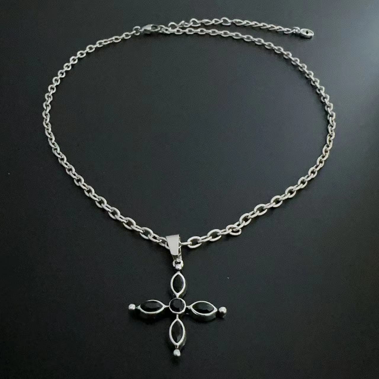 Heart cross beaded 2 pcs necklace