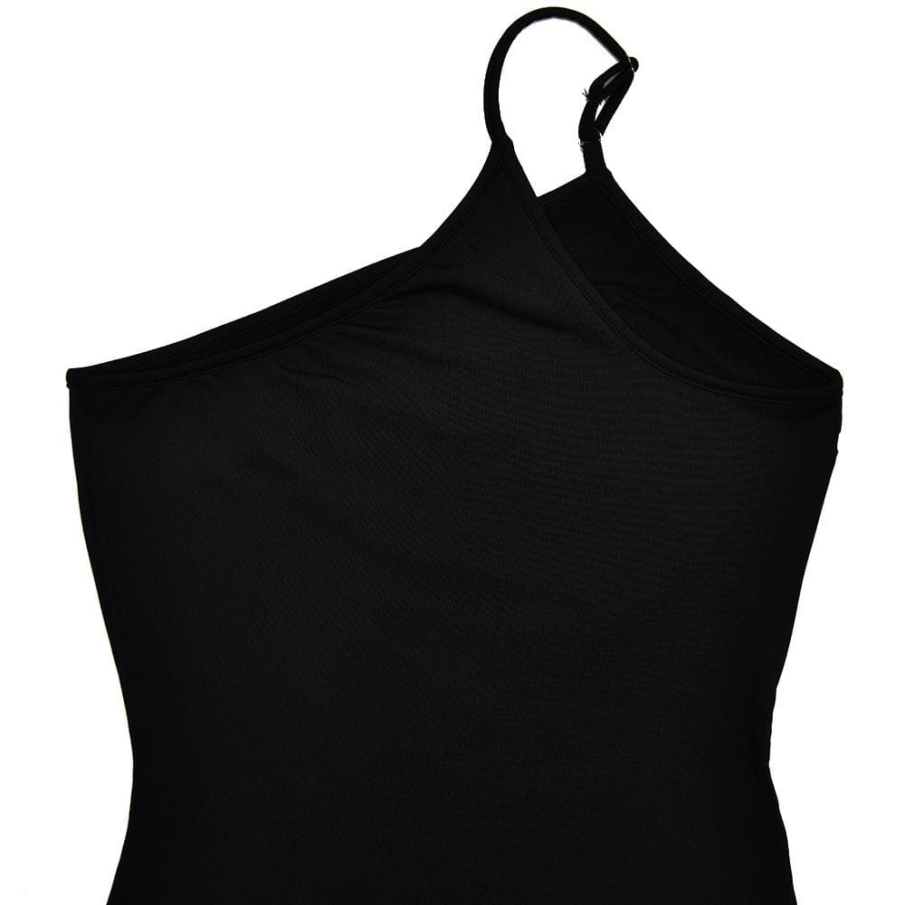 One shoulder irregular contrast cami maxi dress