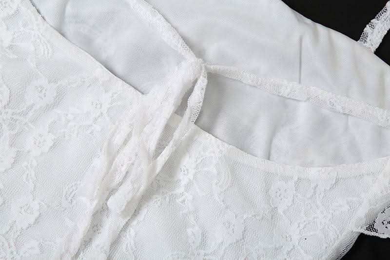 Square neck ruffle slit cami maxi dress