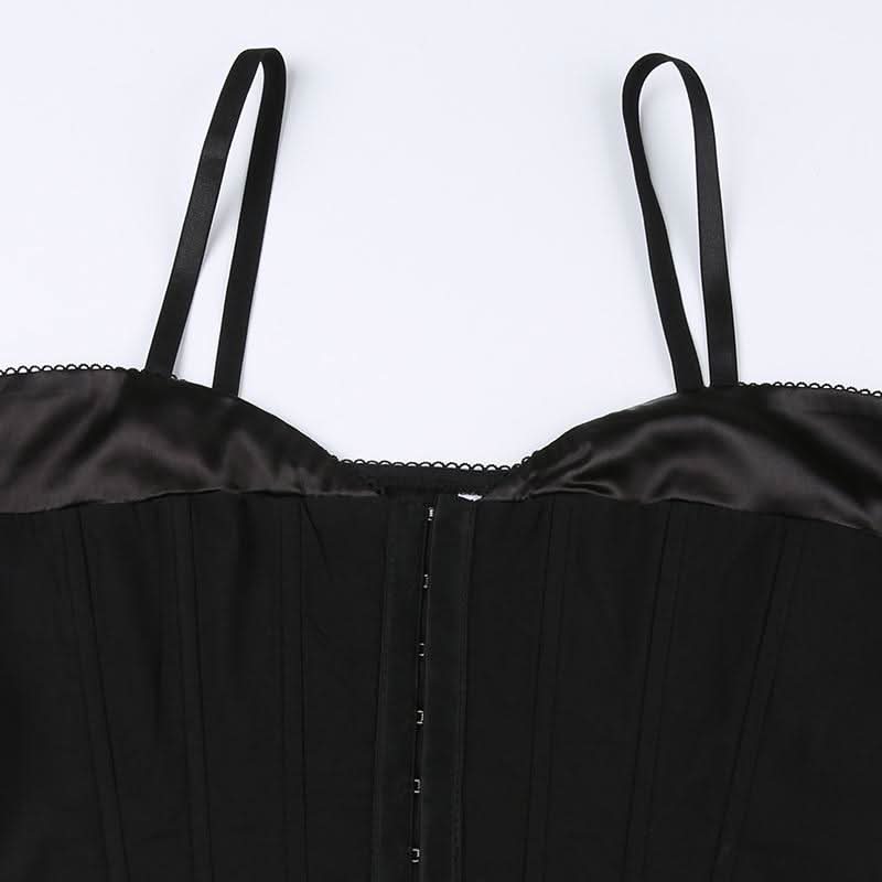 Sweetheart neck corset button cami top