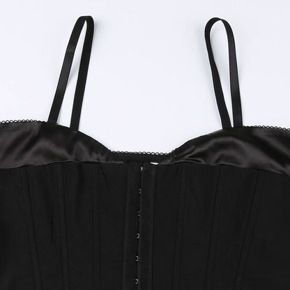 Sweetheart neck corset button cami top