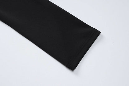 Long sleeve contrast self tie maxi dress