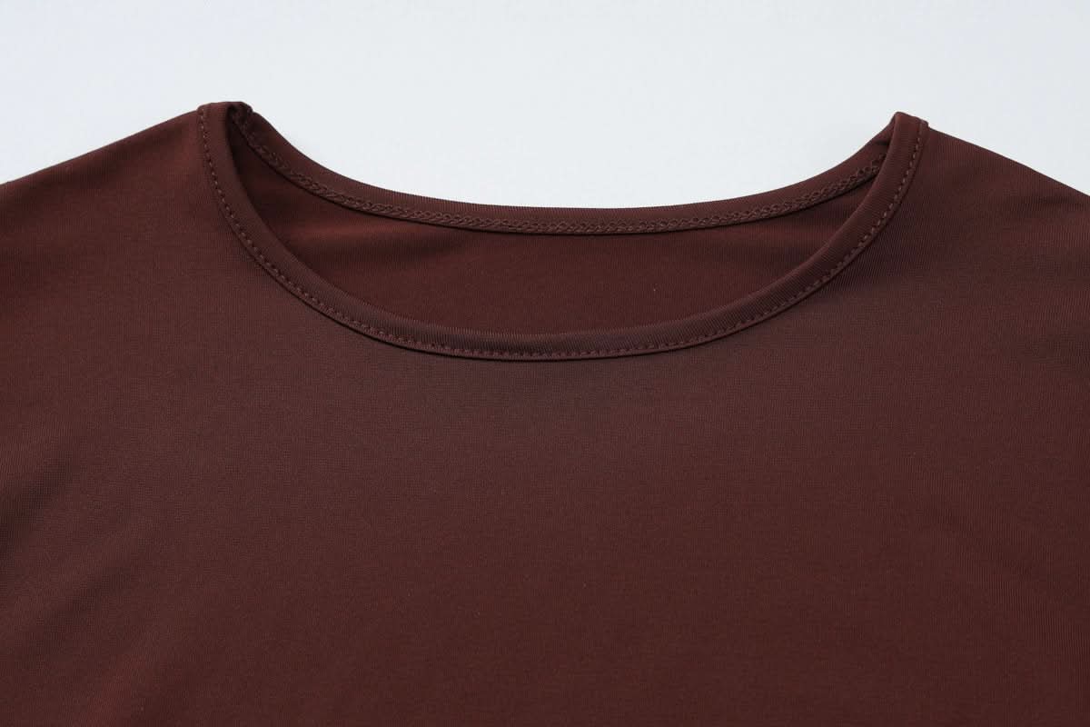 Long sleeve crewneck hollow out knotted cut out top