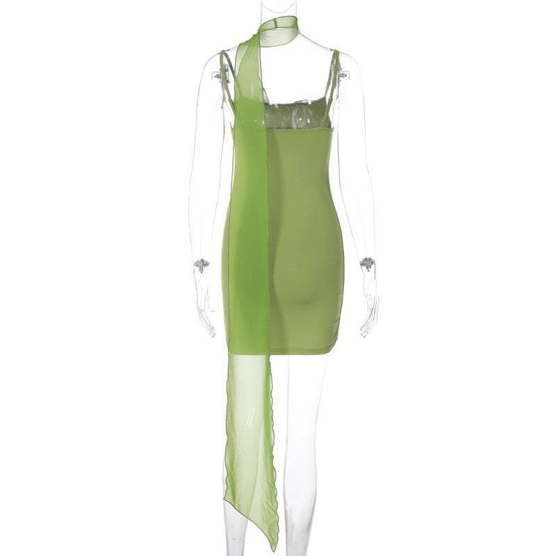 U neck print cami mini dress