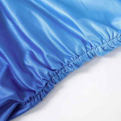 Ruched gradient backless tube maxi dress