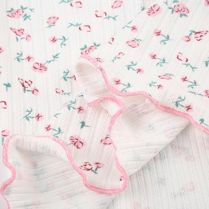 Textured print flower applique ruffle cami mini dress