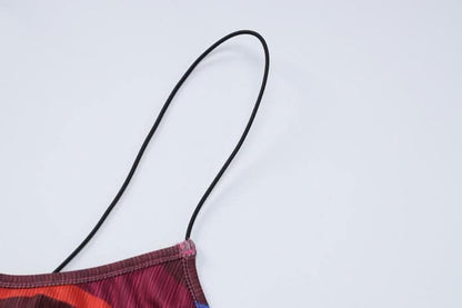 Ribbed contrast cross front backless spaghetti strap maxi dress-final-sale