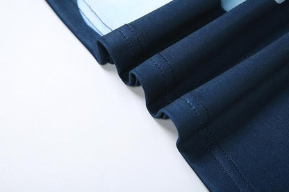 U neck print backless contrast cami maxi dress