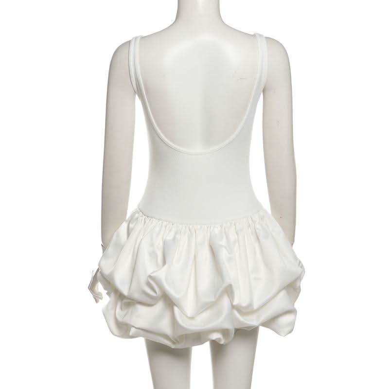 Square neck backless cami mini dress