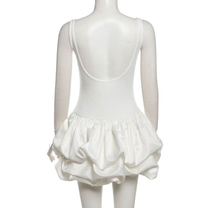 Square neck backless cami mini dress