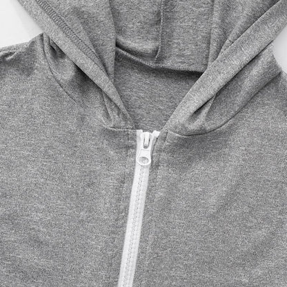Hoodie zip-up contrast sports pants set