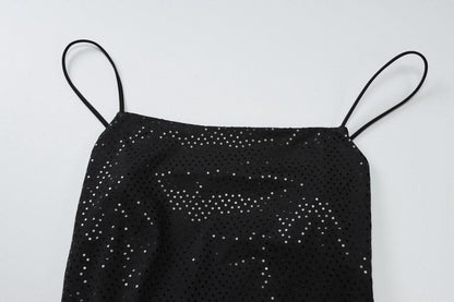 U neck polka dot cami maxi dress