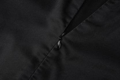 Beaded square neck slit zip-up backless cami maxi dress-final-sale