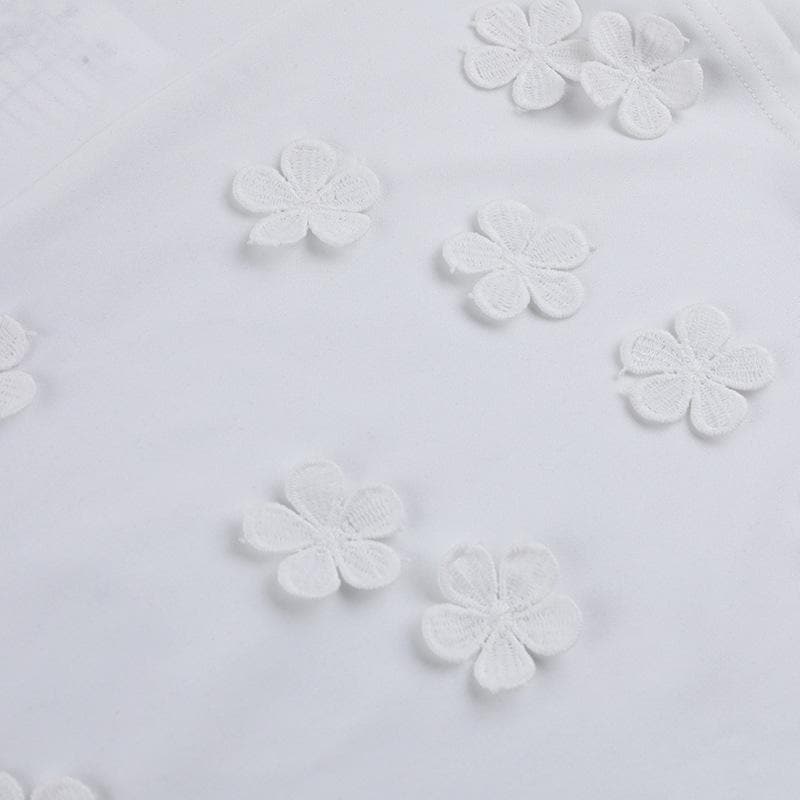 Sweetheart neck flower embroidery stitch cami mini dress