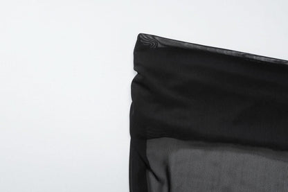 Off shoulder mesh backless maxi dress