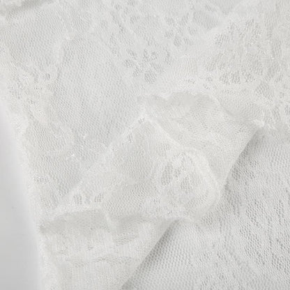 Halter u neck lace hem ruffle top