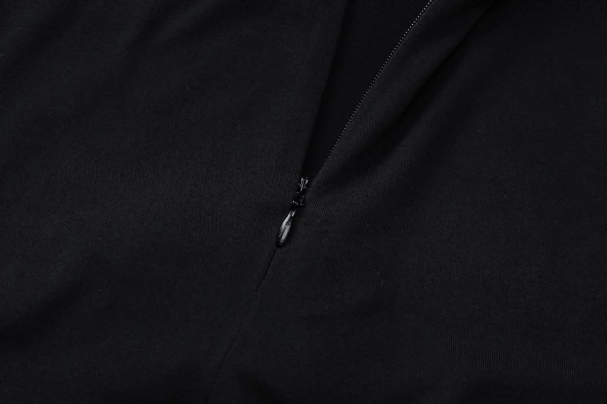 Turnover collar long sleeve zip-up button bodysuit