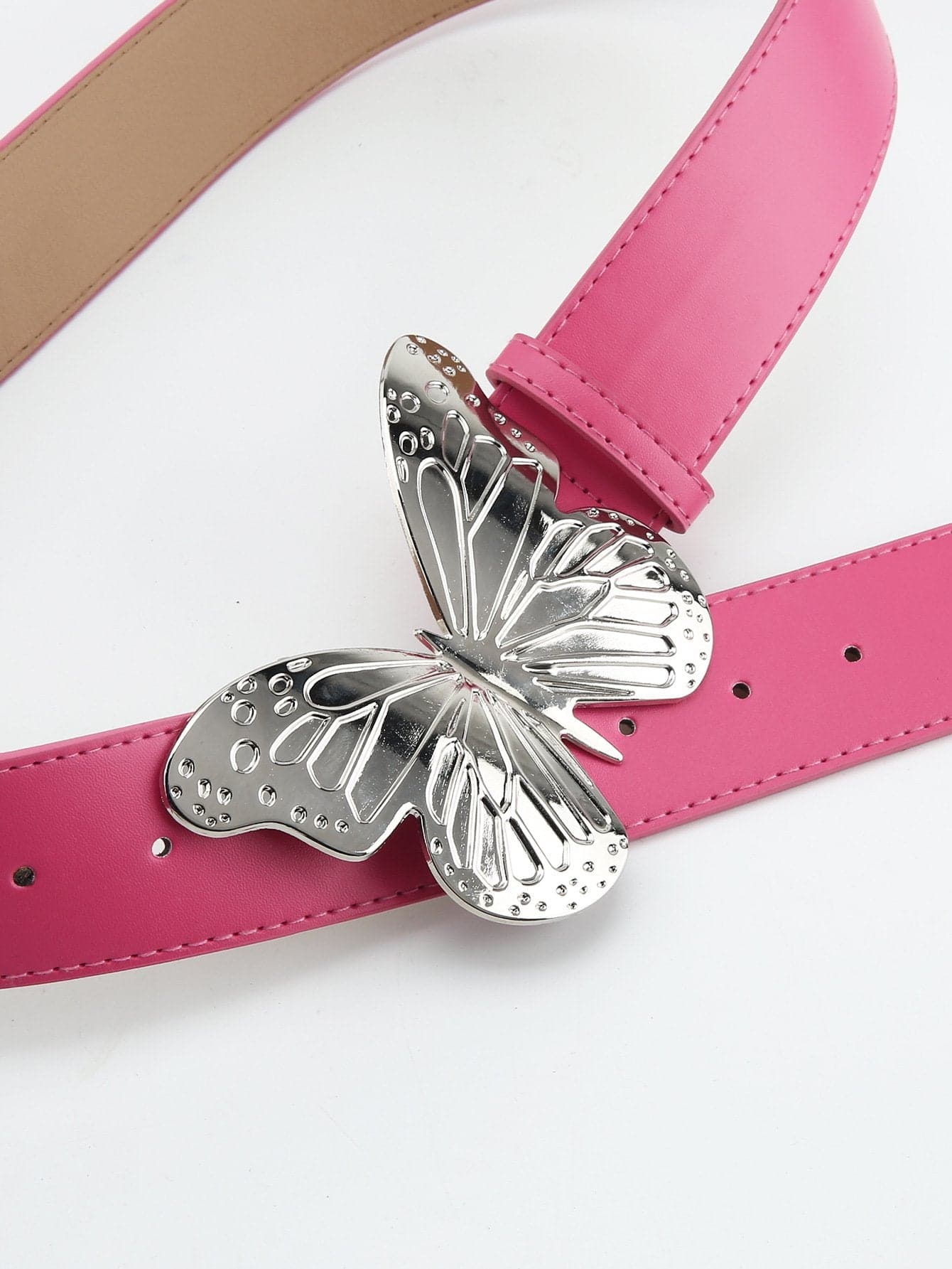 Butterfly decor PU leather belt