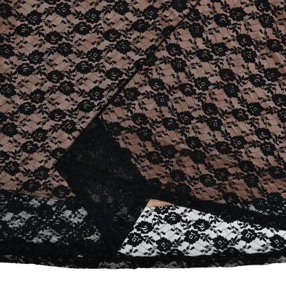 Long flared sleeve lace v neck patchwork maxi dress