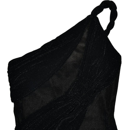 One shoulder irregular patchwork slit cami maxi dress