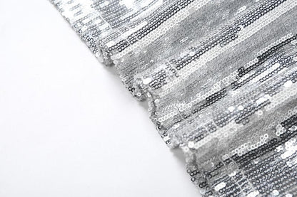 Glitter square neck hollow out metallic cut out midi dress