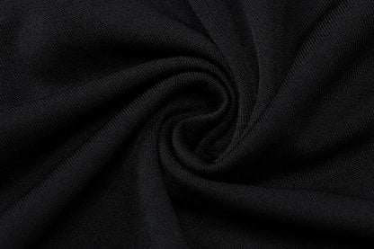 Mock Neck Long Sleeve Rhinestone Pinstripe Bodycon Midi Dress