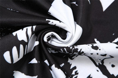 Graphic Collage Print Halter Neck Sleeveless Bodycon Mini Dress
