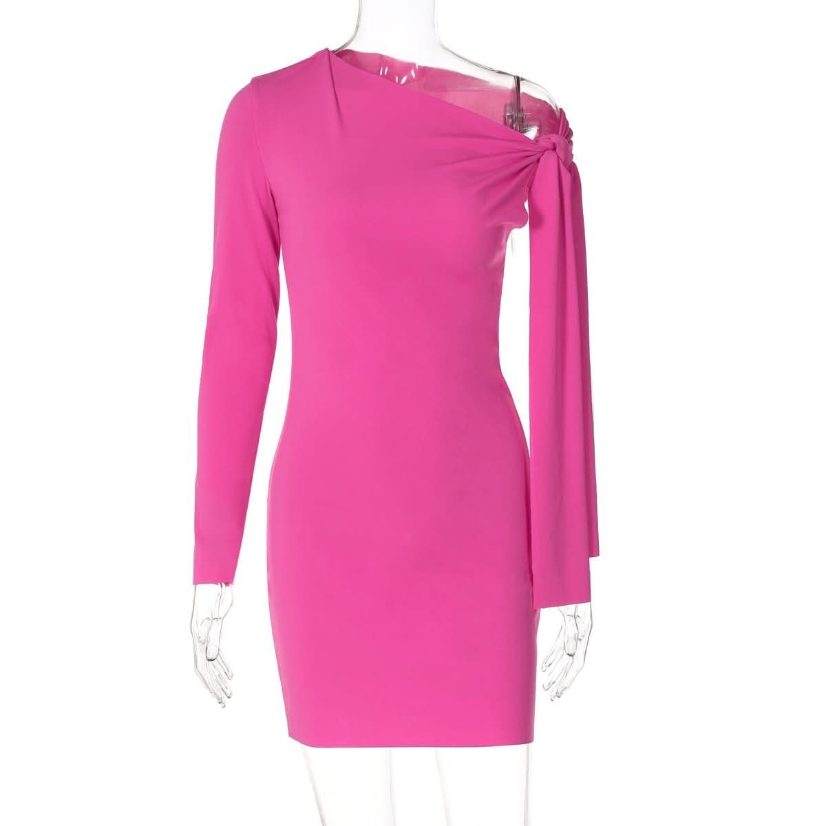 One shoulder knotted mini dress
