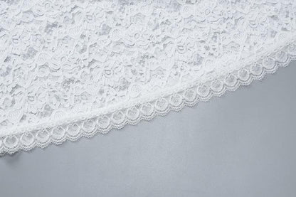 Lace see through solid tube maxi dress