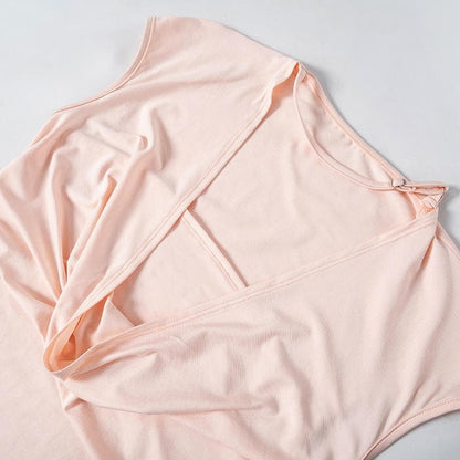 Cap sleeve cowl neck ruched solid top