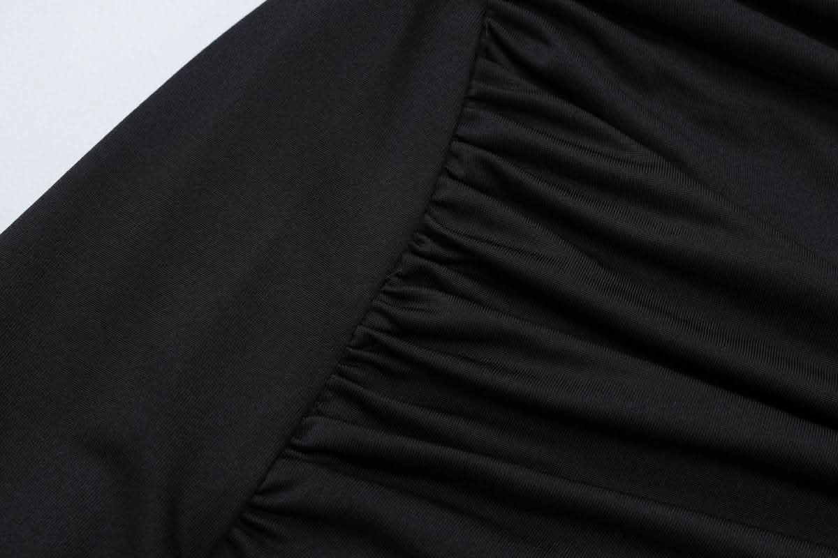 Long sleeve padded backless ruched maxi dress-final-sale