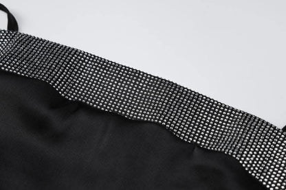 Beaded square neck slit zip-up backless cami maxi dress-final-sale