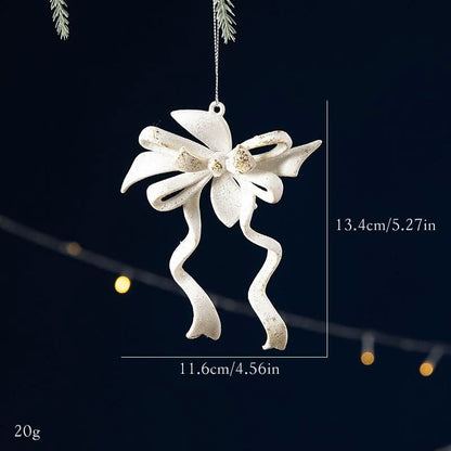 White bowknot christmas tree decor