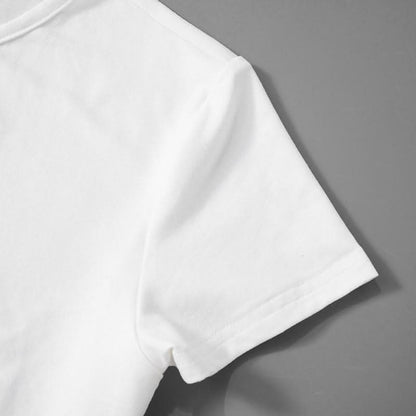 Crewneck short sleeve doll pattern contrast top