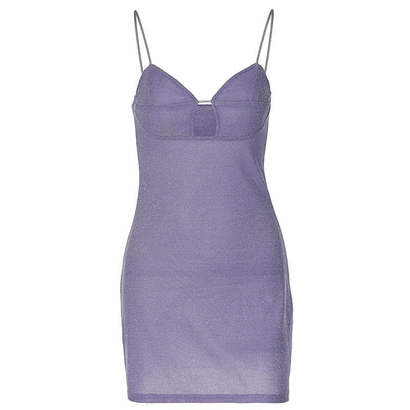 Sweetheart Hollow Out Bustier Glitter Knit Bodycon Mini Dress