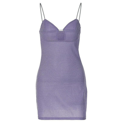 Sweetheart Hollow Out Bustier Glitter Knit Bodycon Mini Dress