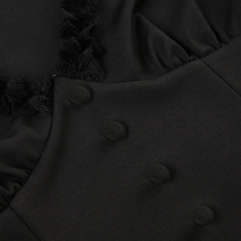 Long sleeve v neck ruffle button top