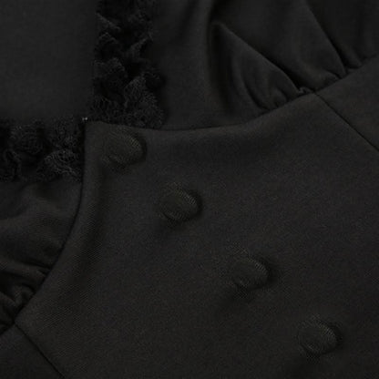 Long sleeve v neck ruffle button top