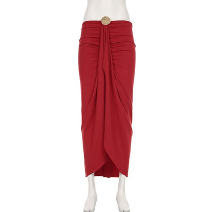 Ruched roundness applique solid mini skirt